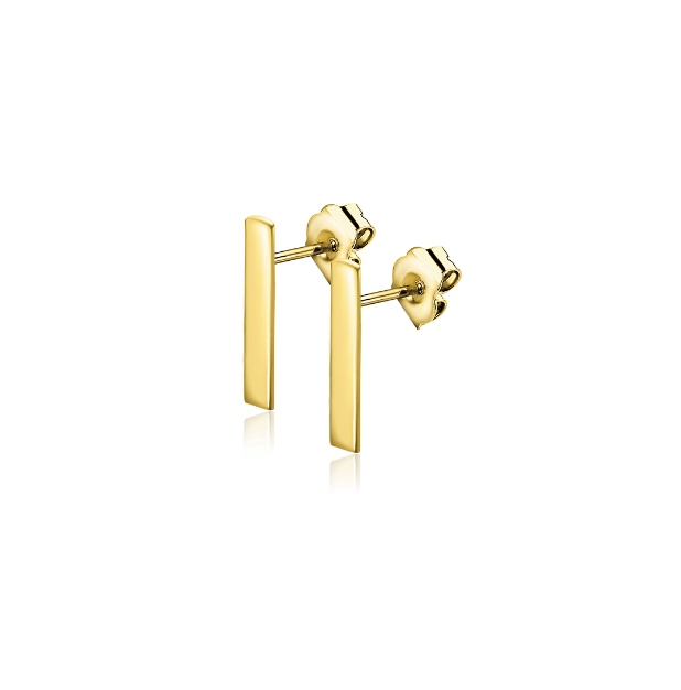ZINZI GOLD oorknopjes staafje plat 10x2mm