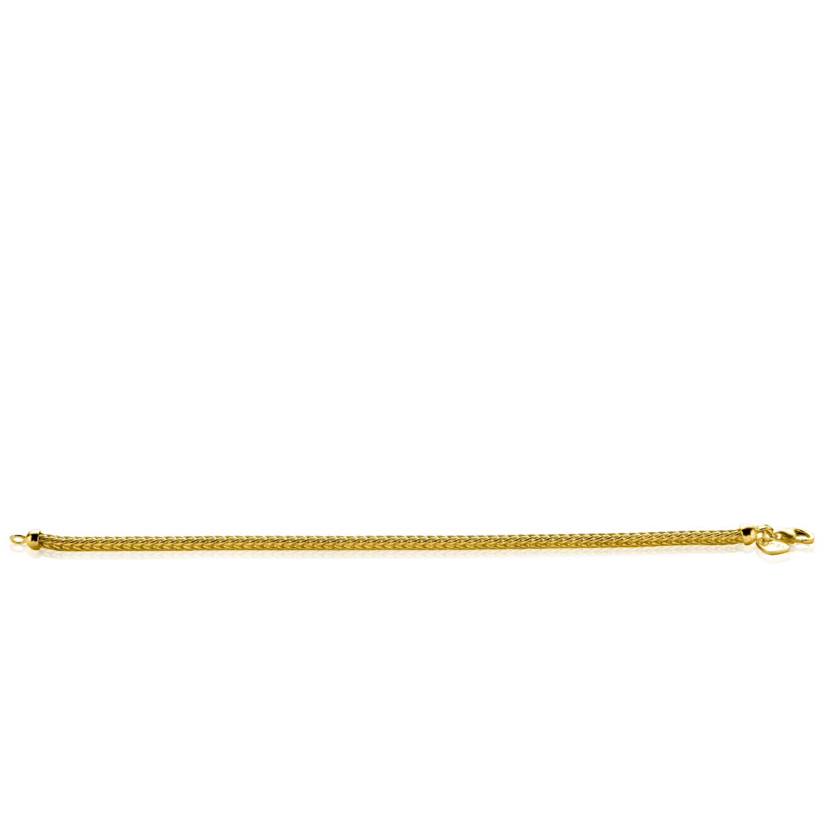 ZINZI silbernes Gliederarmband gelb vergoldeter Fuchsschwanz 3mm breit 19cm ZIA1287G