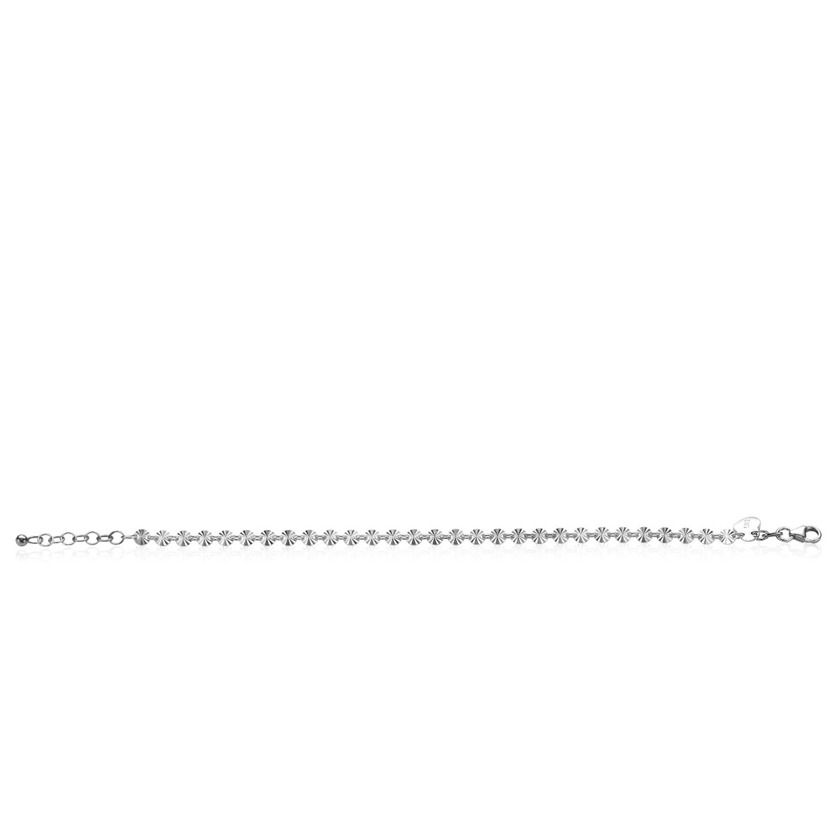 ZINZI zlv. armband met gediamanteerde rondjes