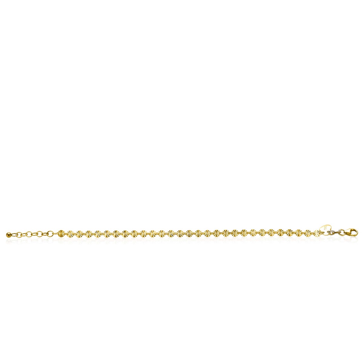 ZINZI zlv. armband gg.verg.gediamanteerde rondjes