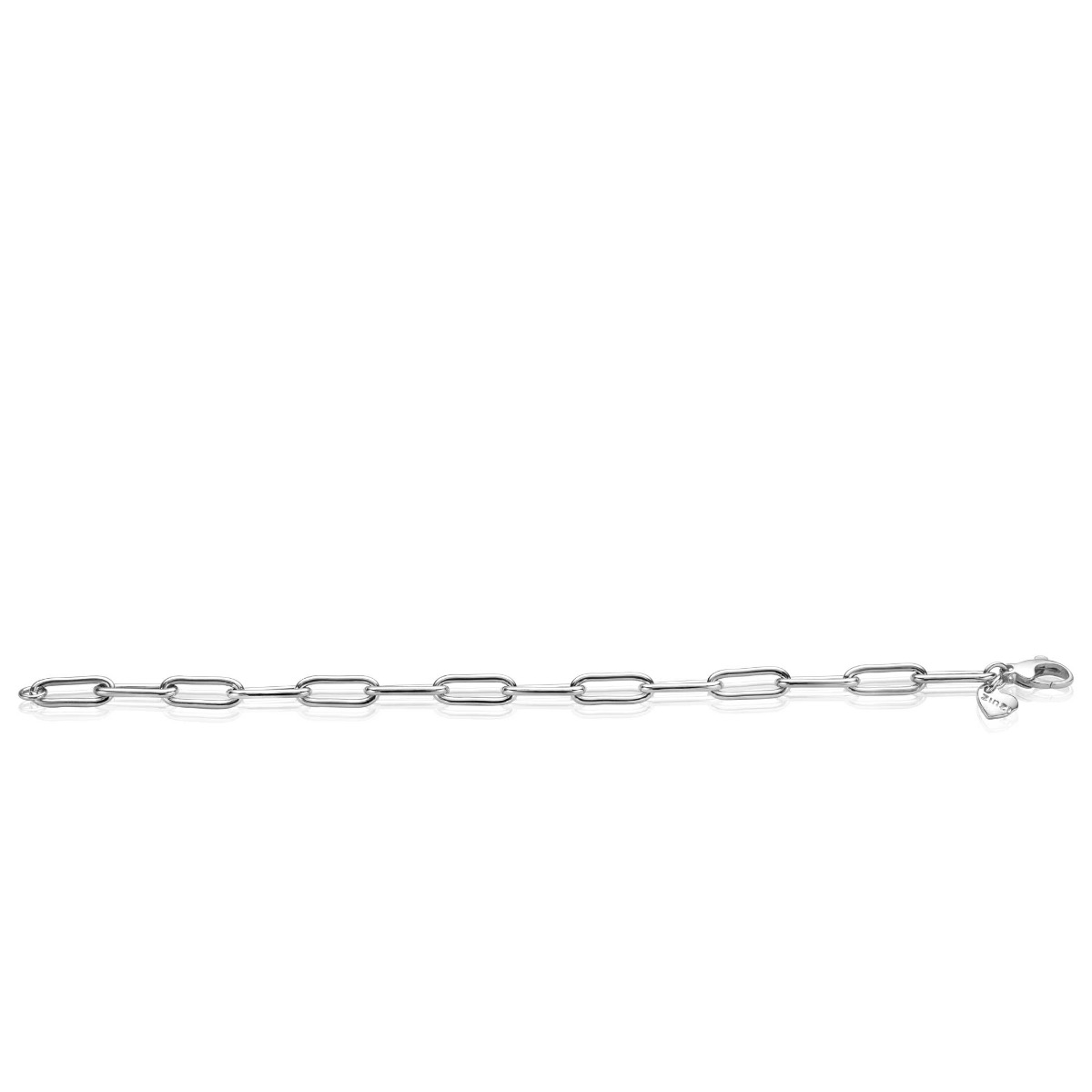 ZINZI zlv. armband paperclip schakels 5.8mm breed
