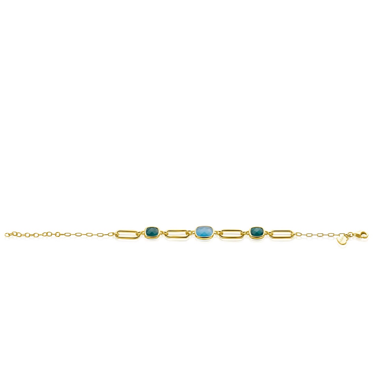 ZINZI zlv.armband gg.verg.ov.schakels/turq/groen