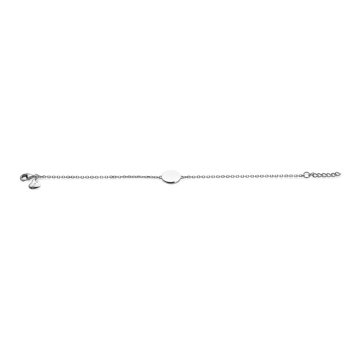 ZINZI zlv. armband met rond plaatje 11mm