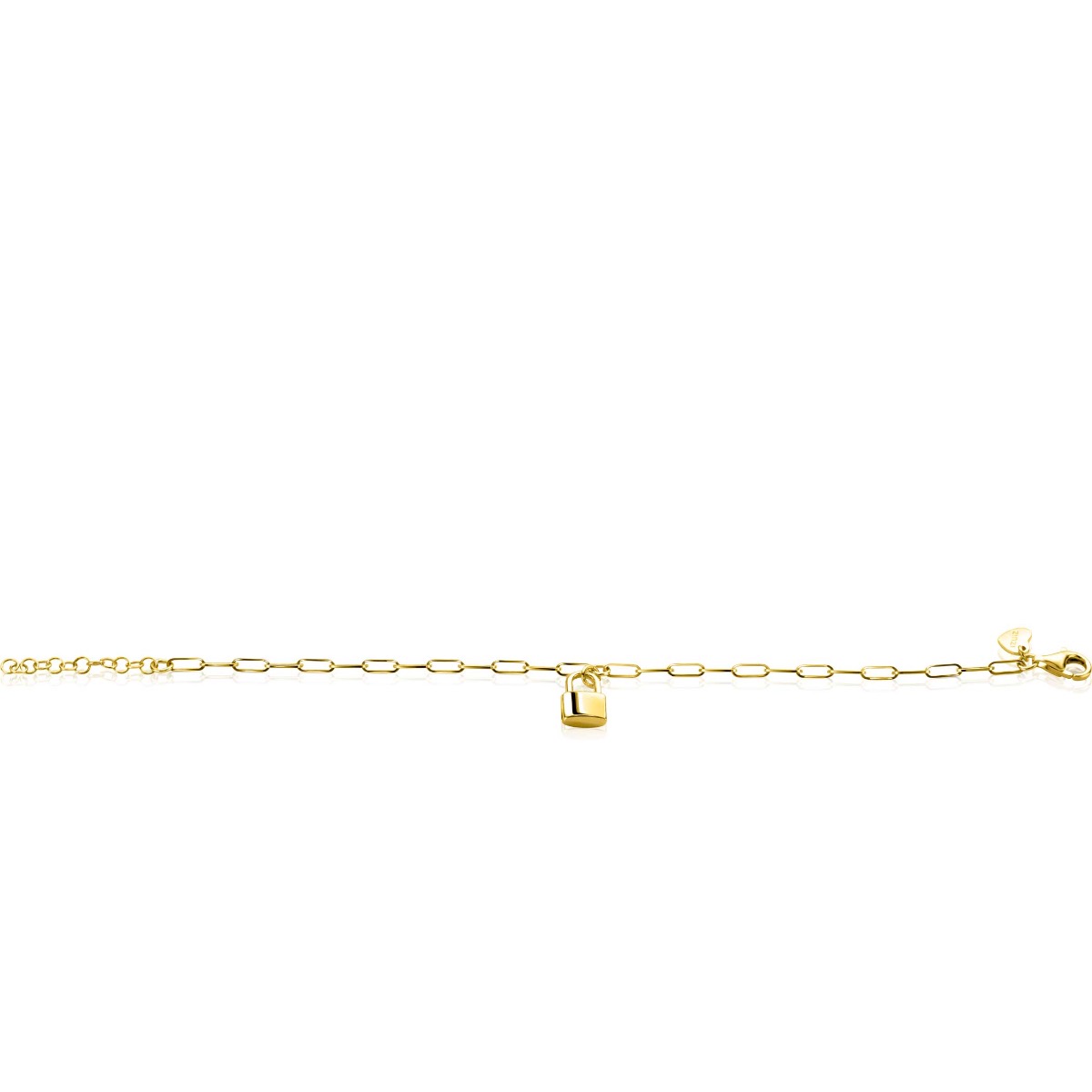 ZINZI zlv. armband gg.verg. paperclip/slotje hanger