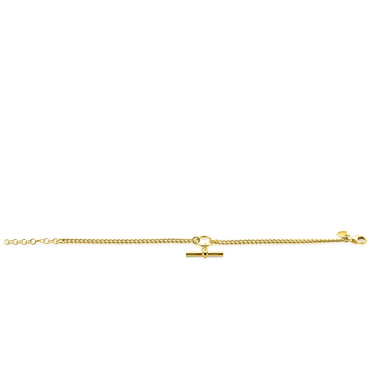 ZINZI zlv. armband gg.verg. grmt. met t-bar hanger