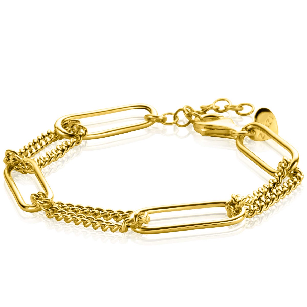 ZINZI zlv. armband gg.verg.paperclip/grmt.