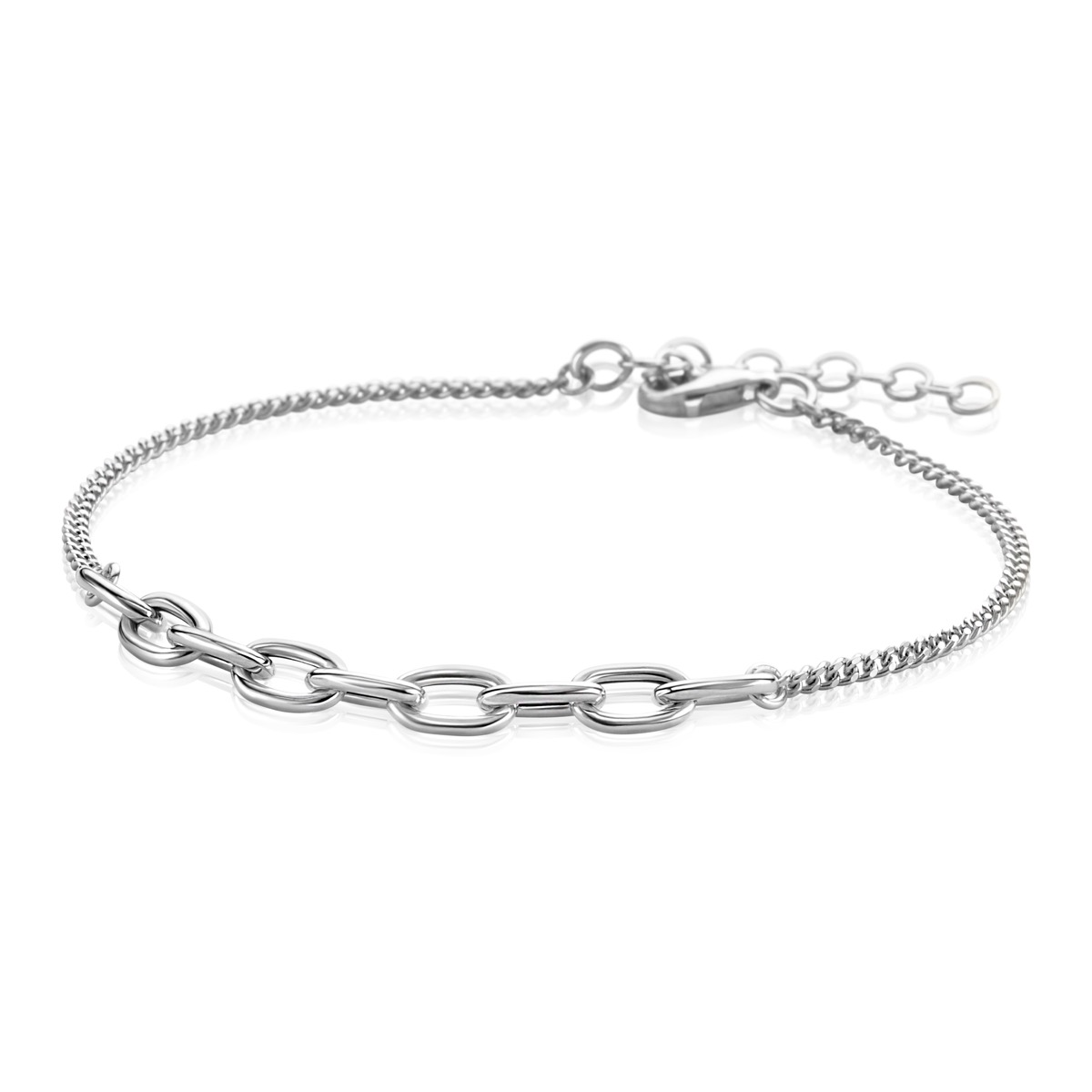ZINZI zlv. armband met ovale tussenschakels