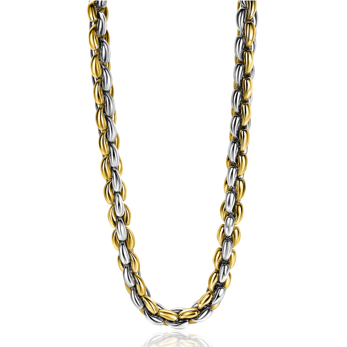 ZINZI silberne Gliederhalskette gelb vergoldet 7mm breit 45cm ZIC1290