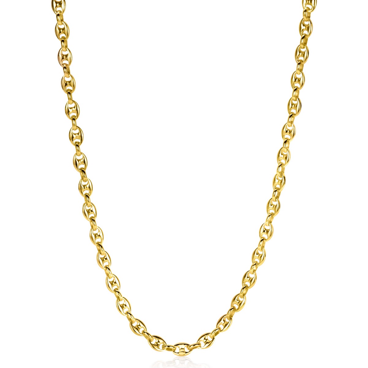 ZINZI zlv. collier gg.verg. koffieboon schakel 5mm 45