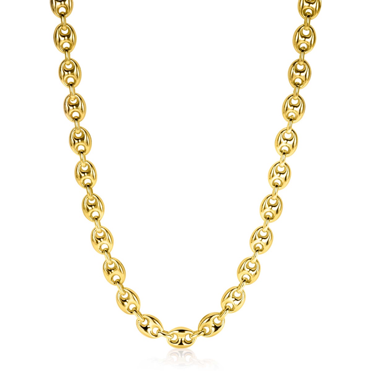 ZINZI zlv. collier gg.verg.koffieboon schakel 8mm