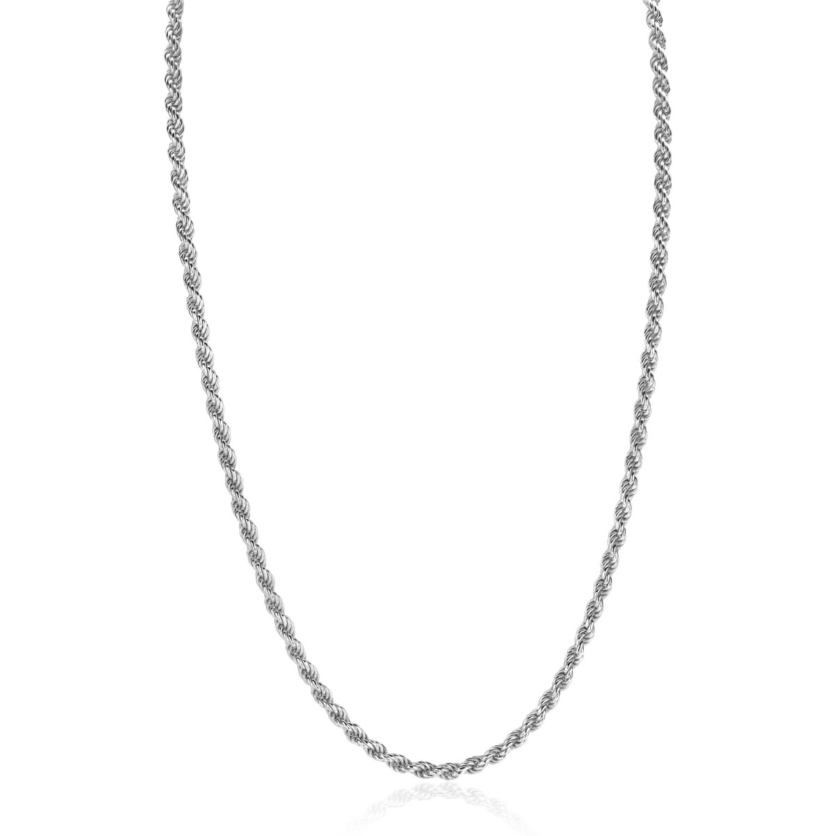 ZINZI zlv. koord collier 3mm 45cm