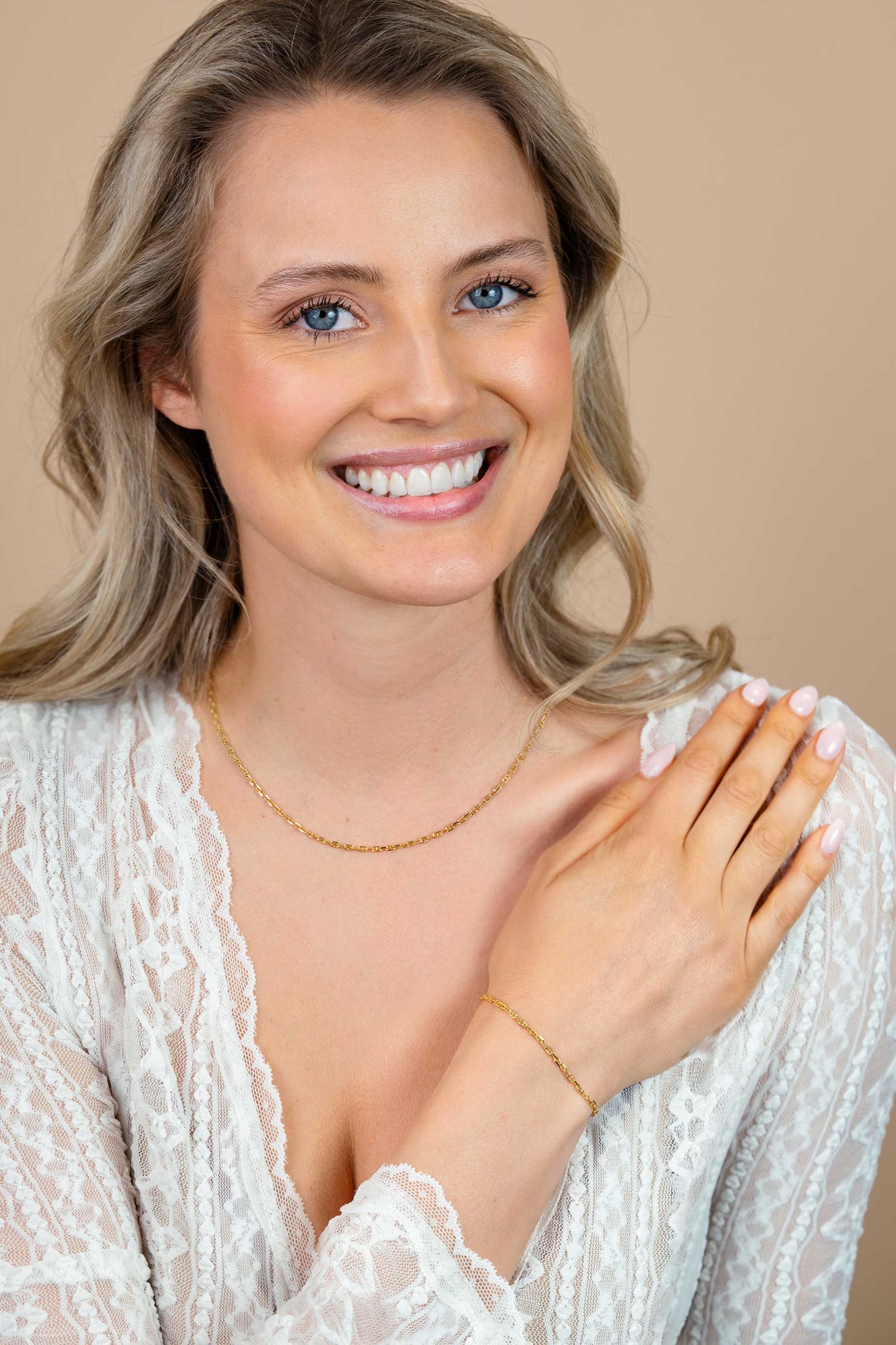 ZINZI zlv. collier gg.verg. massieve marine schakels