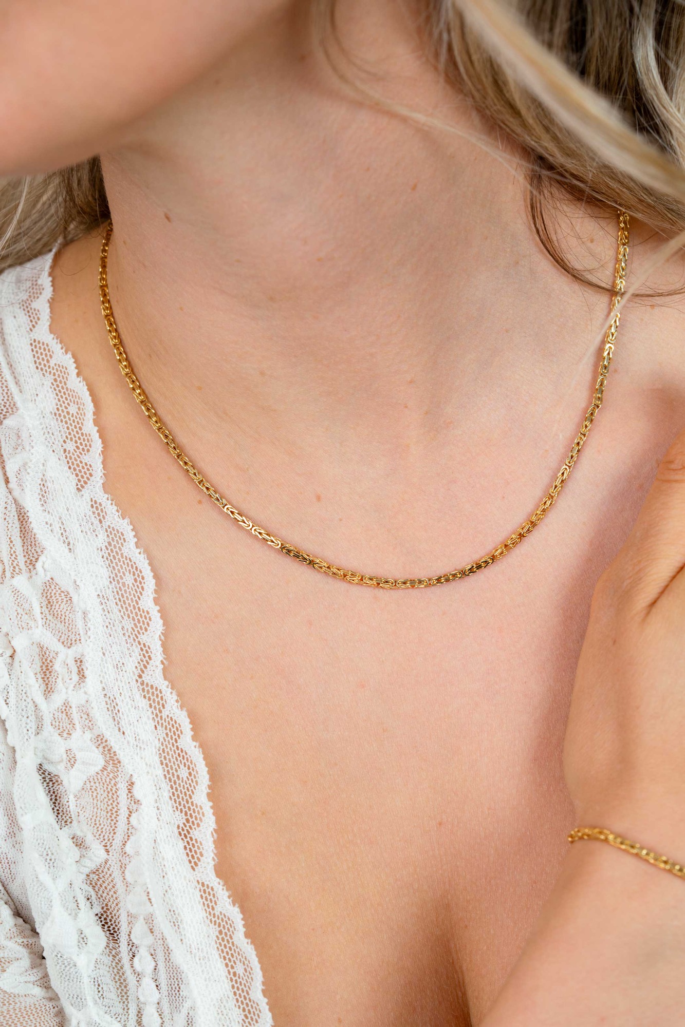 ZINZI zlv. collier gg.verg.koningsschakel mass.2mm
