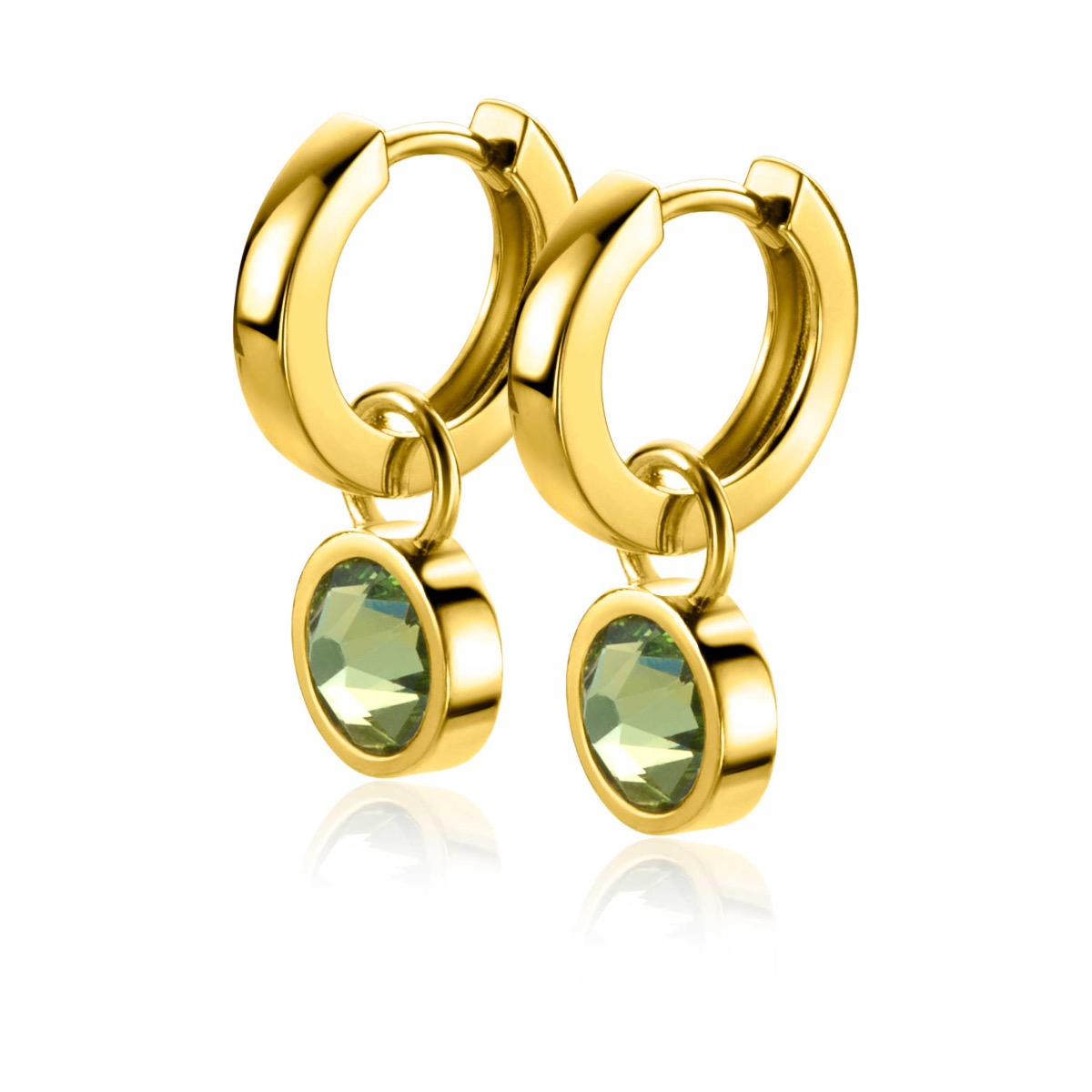ZINZI creoolhangers Swar.dubbel groen/wit
