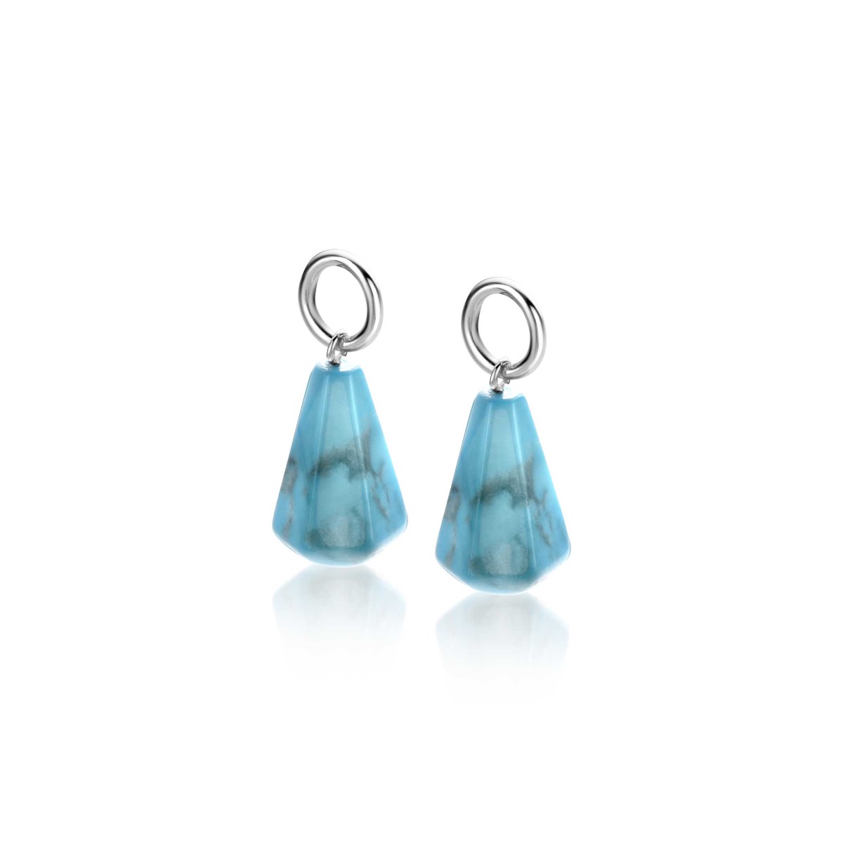 ZINZI zlv. creoolhangers pegel turquoise zlv.oog