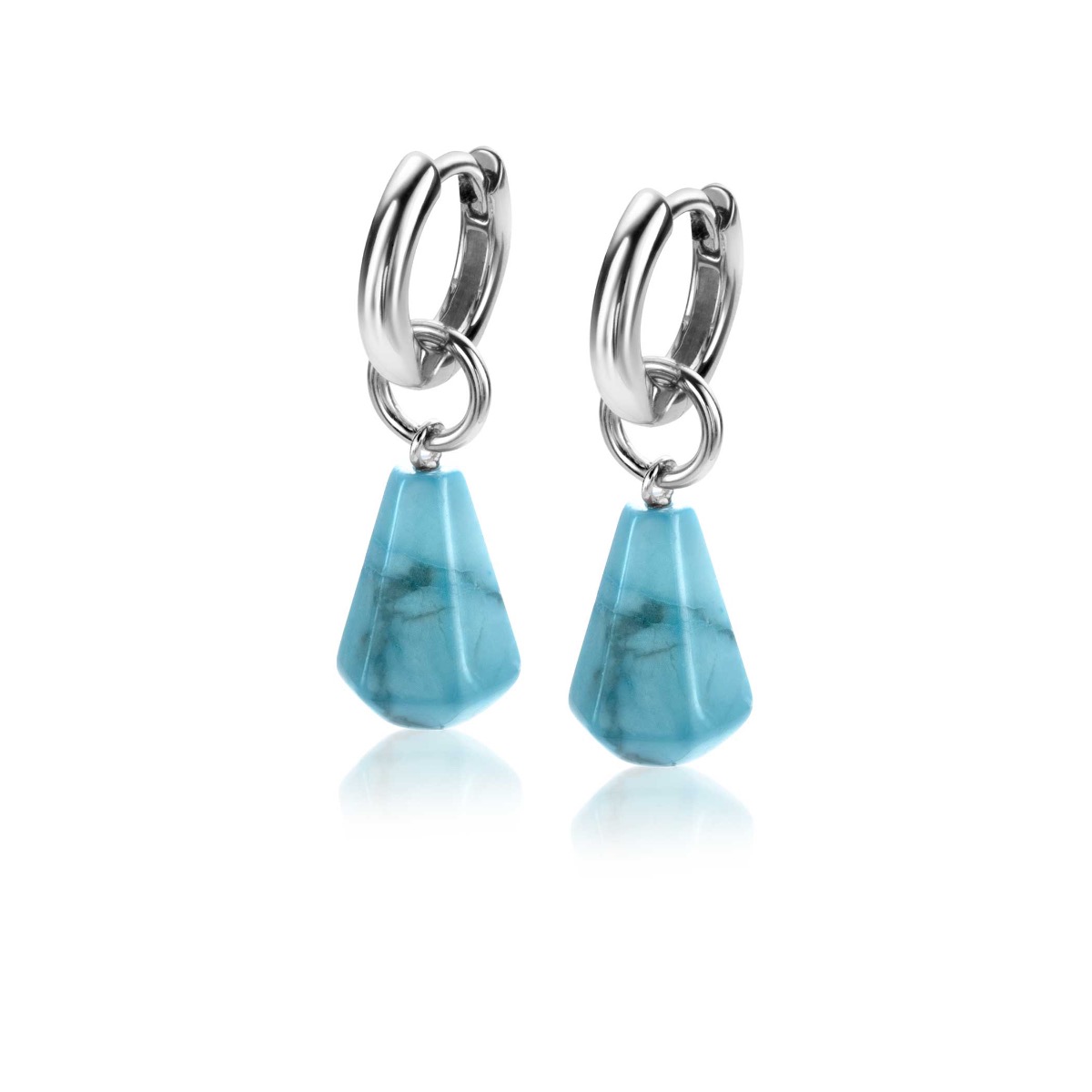 ZINZI zlv. creoolhangers pegel turquoise zlv.oog