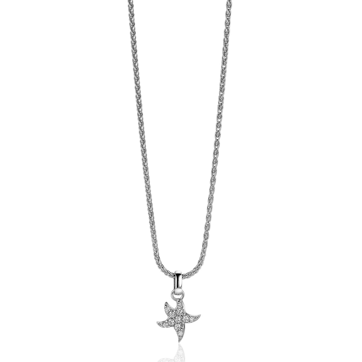 ZINZI zlv. hanger zeester pave zirconia's