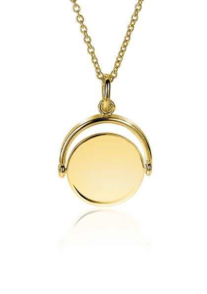 ZINZI silberner Anhänger 14K gelbvergoldet 27mm rund glänzend Plättchen 18mm ZIH2217G