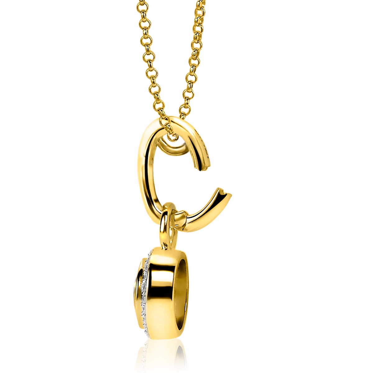 ZINZI zlv. hanger m. zirconia voor creoolhangers ggd verg.