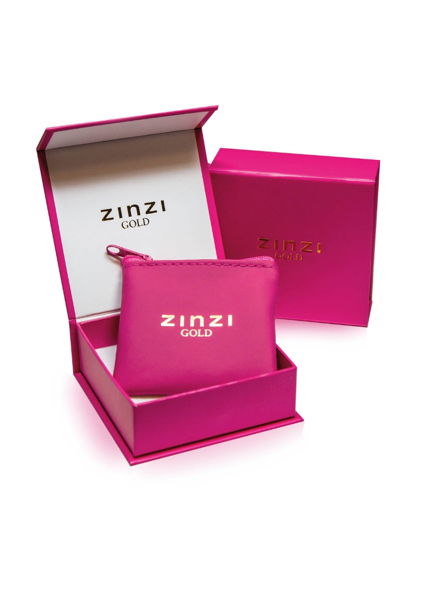"ZINZI Gold 14 Karat Gold Ansteckring rund weiß ZGR147"