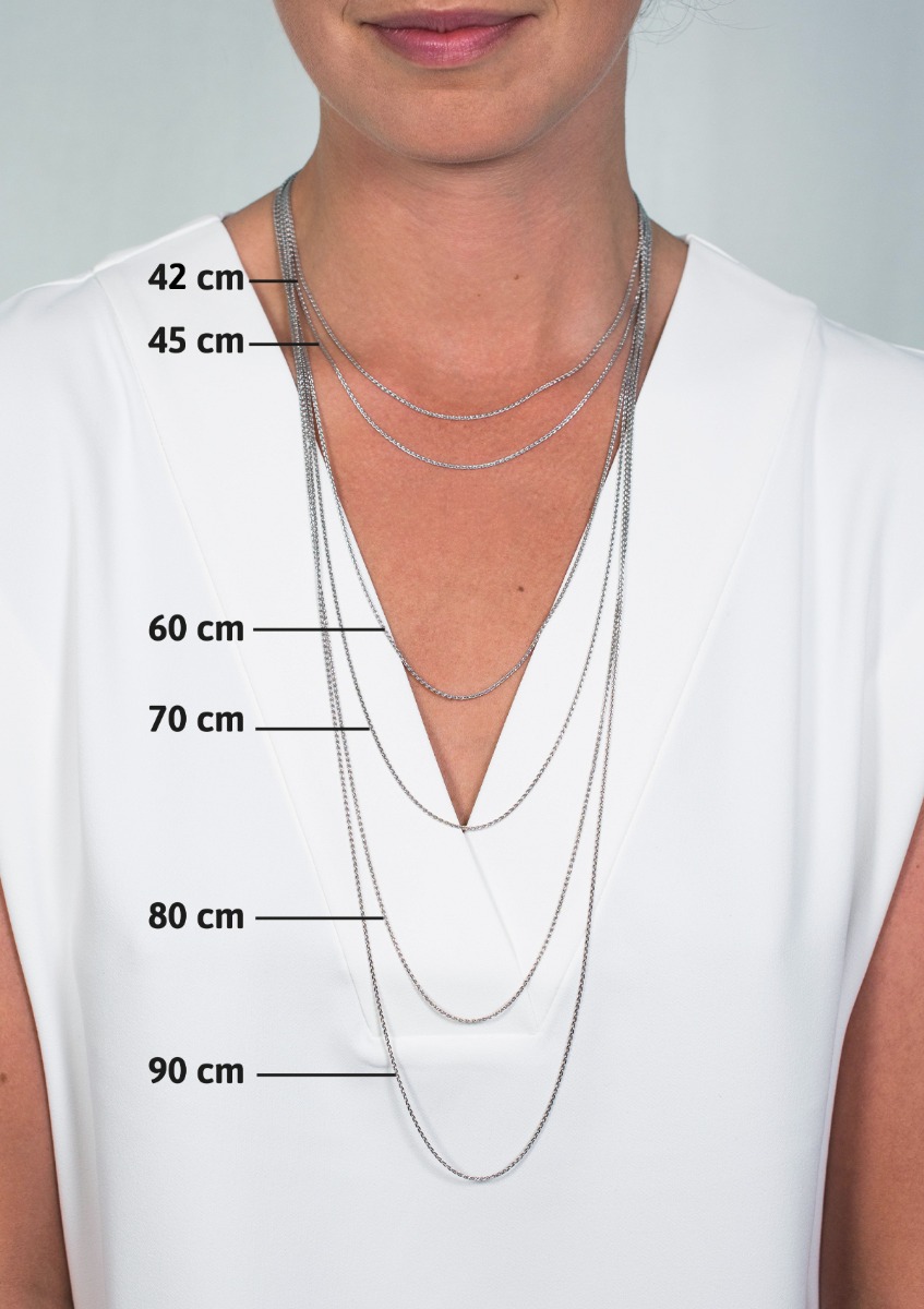 45cm ZINZI silberne Gourmet Kette ZILC-G45