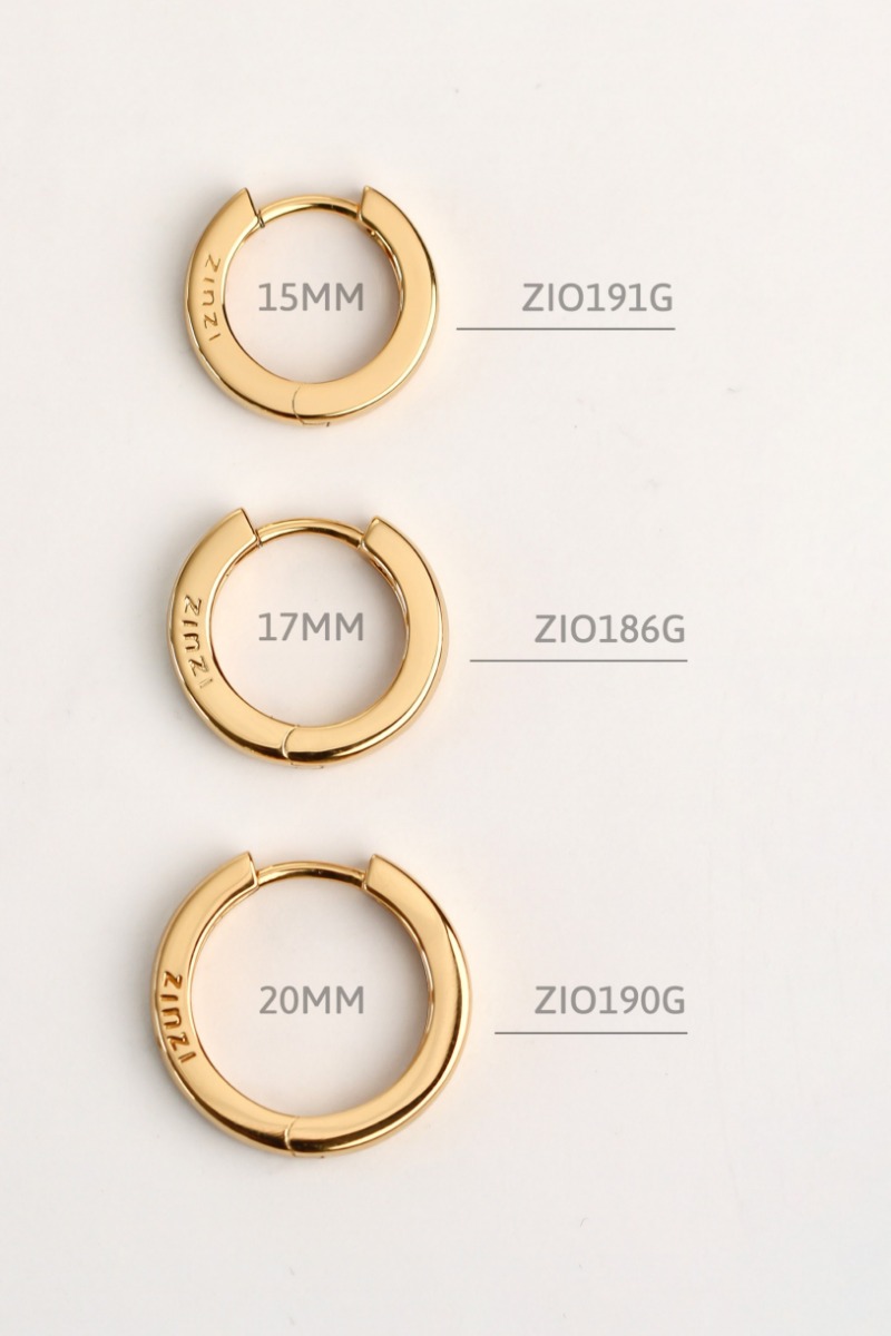 ZINZI silberne Ohrringe gelbvergoldet 20x3mm ZIO190G