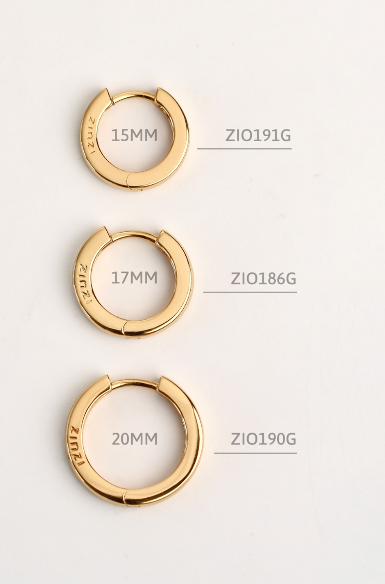 ZINZI silberne Ohrringe gelbvergoldet 15 x 3mm ZIO191G