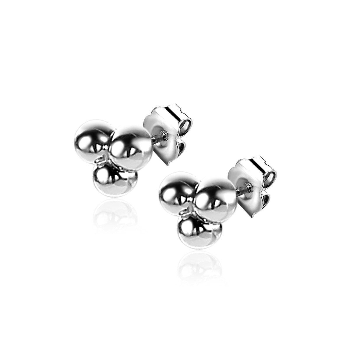 ZINZI silberne Ohstecker 4mm 3 Kugel ZIO2169