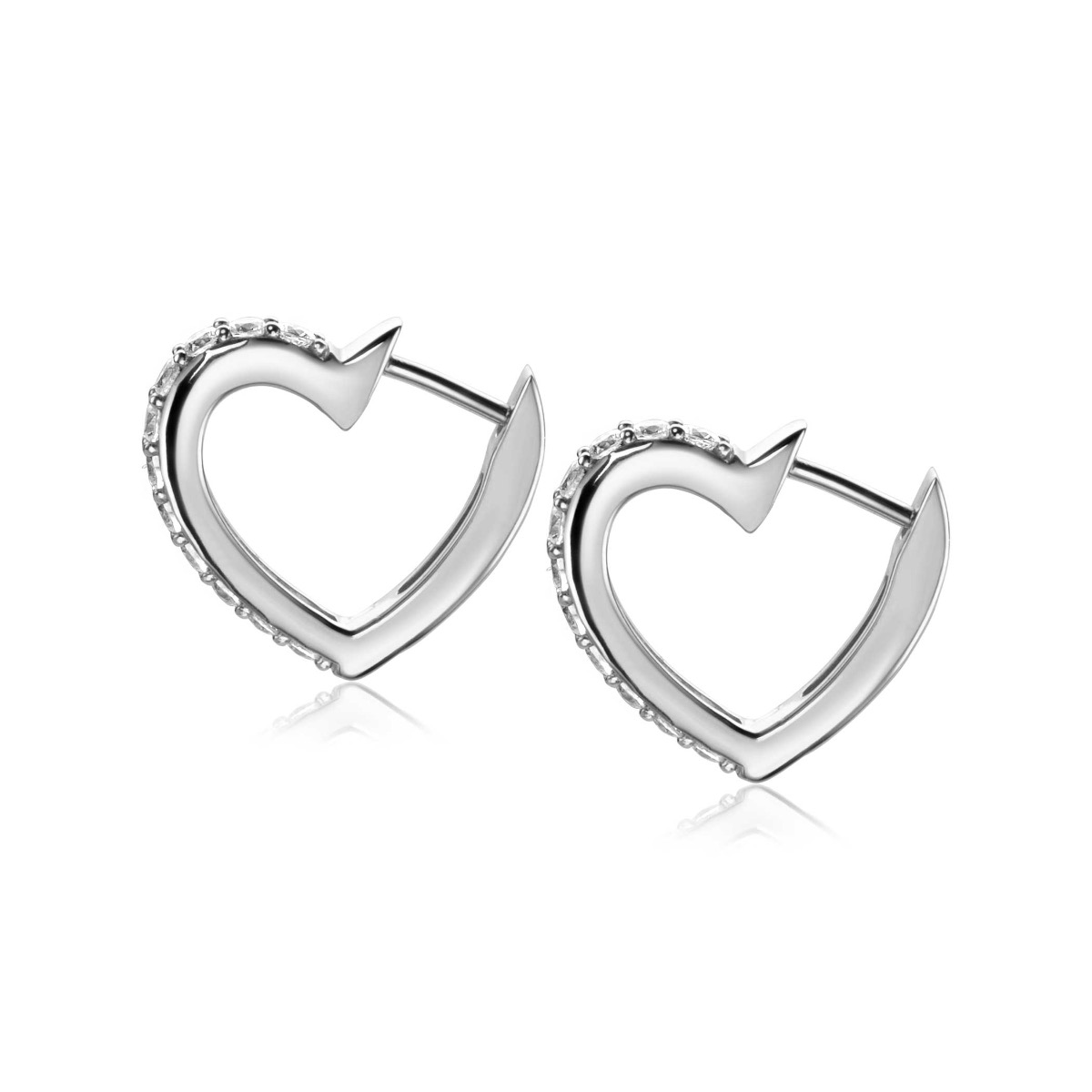 ZINZI zlv. klapcreolen hartvorm met zirc. 18x2.5mm