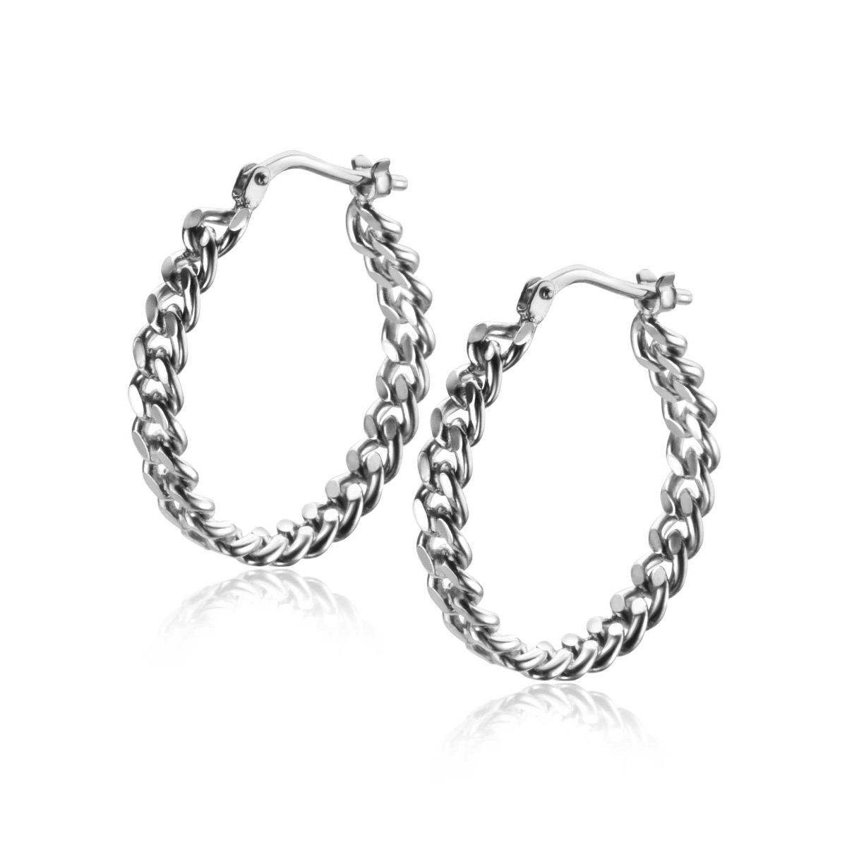ZINZI zlv. oorringen gourmet schakel 24x3.5mm