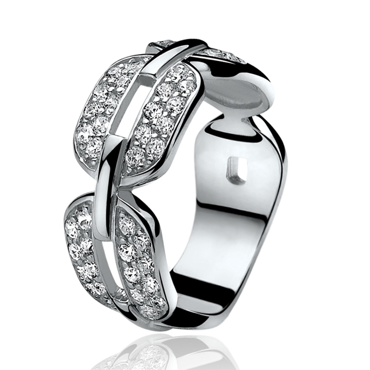 ZINZI silberner Ring weiß ZIR813