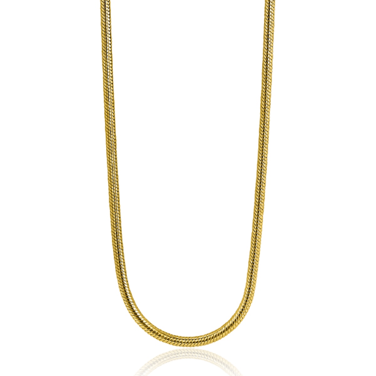ZINZI zlv. slangencollier 1.5mm 45cm gg.verguld