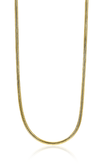 Zinzi silberne Schlangenkette gelb vergoldet 1mm breit ZISL45G